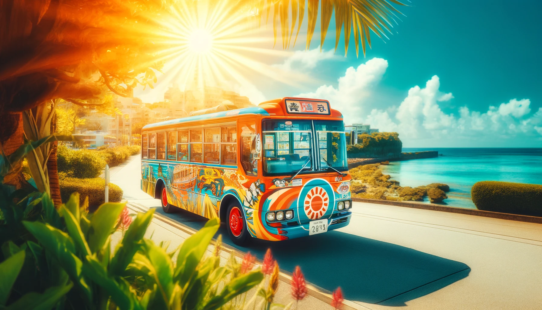大太陽下的沖繩巴士